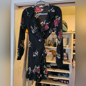 Floral wrap dres